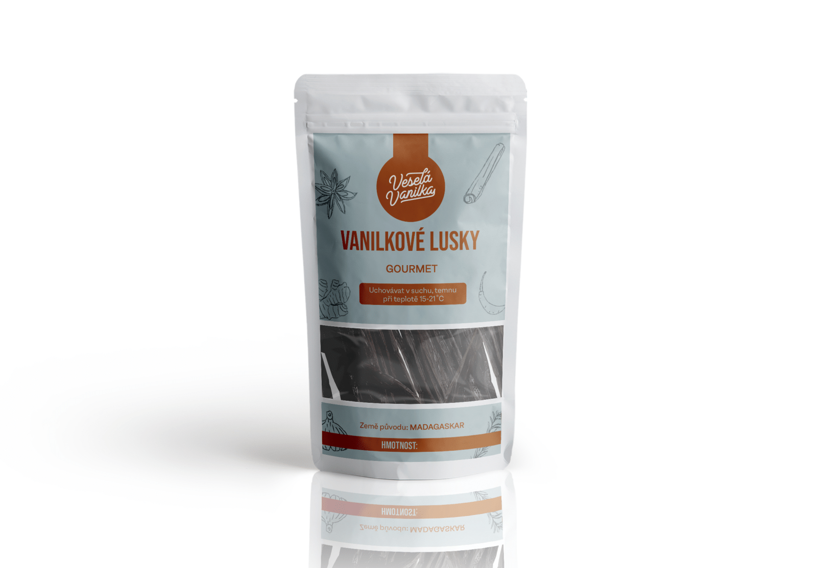 Obal vanilkových lusků Madagaskar